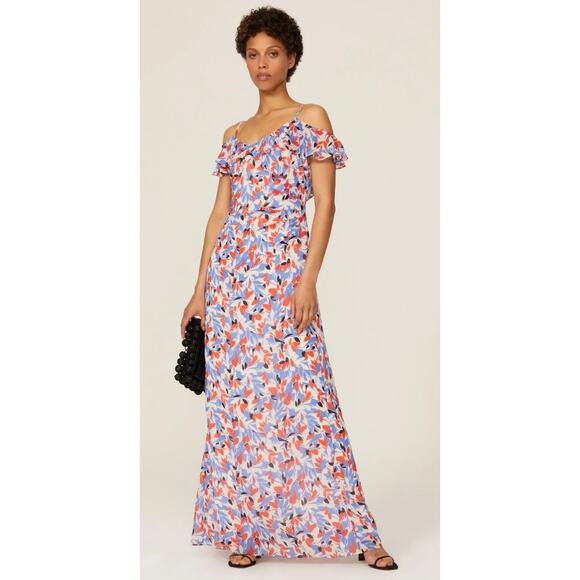 Lauren Ralph Lauren Black Label Hamisi Gown Cold Shoulder Full Length Small - Picture 3 of 16